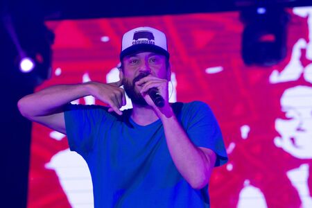 LOULE, PORTUGAL: 31st AUGUST, 2019 - Music artist, Gabriel o Pensador, performs on White Night, a...
