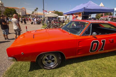 FARO, PORTUGAL, 10th August 2019: 8Âº American Cars Show Algarve Event with vintage cars and a mix of Americana related activities happen, including pinup shows, rockabilly concerts and much more.のeditorial素材