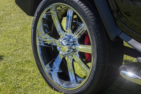 FARO, PORTUGAL, 10th August 2019: 8º American Cars Show Algarve Event with vintage cars and a mix...