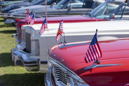 FARO, PORTUGAL, 10th August 2019: 8Âº American Cars Show Algarve Event with vintage cars and a mix of Americana related activities happen, including pinup shows, rockabilly concerts and much more.のeditorial素材