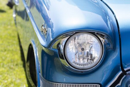 FARO, PORTUGAL, 10th August 2019: 8Âº American Cars Show Algarve Event with vintage cars and a mix of Americana related activities happen, including pinup shows, rockabilly concerts and much more.のeditorial素材