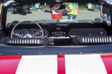 FARO, PORTUGAL, 10th August 2019: 8Âº American Cars Show Algarve Event with vintage cars and a mix...