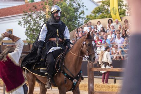 SILVES, PORTUGAL - August 11th, 2019 : Medieval costume characters in Medieval fair event.