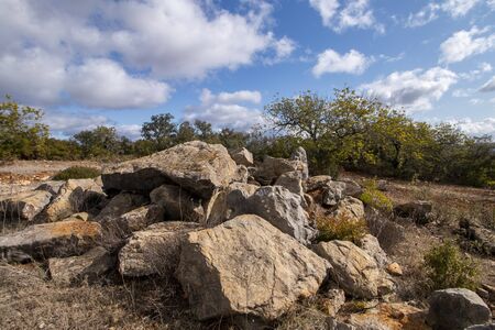 Landscape view of the countryside of Sao Bras de Alportel region, located in Portugal.