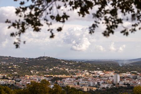 Landscape view of the village Sao Bras de Alportel, located in Portugal.の写真素材