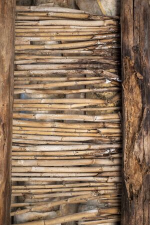 Traditional handmade bamboo ceilings of rural portuguese houses.の写真素材
