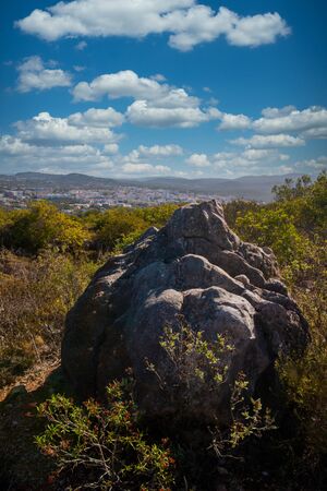 Landscape view of the countryside of Sao Bras de Alportel region, located in Portugal.の写真素材