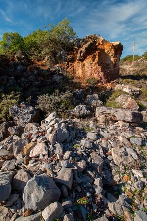Landscape view of the countryside of Sao Bras de Alportel region, located in Portugal.の写真素材