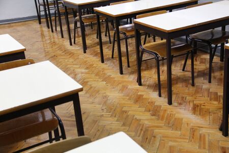 View of the interior of secondary classroom.