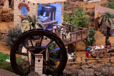 VILA REAL SANTO ANTONIO, PORTUGAL - 28th DECEMBER 2019: Christmas Nativity scene exhibition of many...