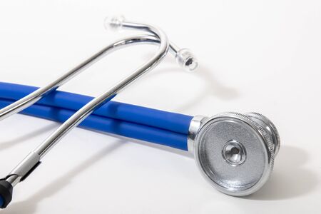 doctors equipment stethoscope isolated on a white background.の写真素材