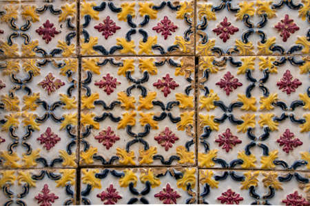 Close up view of the beautiful portuguese azulejo texture.の写真素材