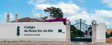 FARO, PORTUGAL - 20th june 2021: College of Nossa Senhora do Alto - Diocese do Algarve, located in...