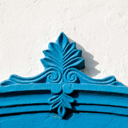 Typical architecture of Algarve vintage style buildings, located in Olhao, Portugal.の写真素材