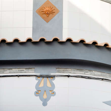 Typical architecture of Algarve vintage style buildings, located in Olhao, Portugal.