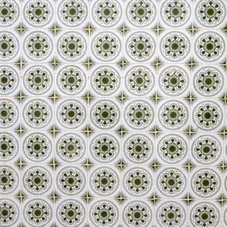 Typical details of azulejo ceramics artwork located in the city of Olhao, Portugal