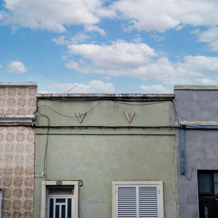 Typical architecture of Algarve vintage style buildings, located in Olhao, Portugal.