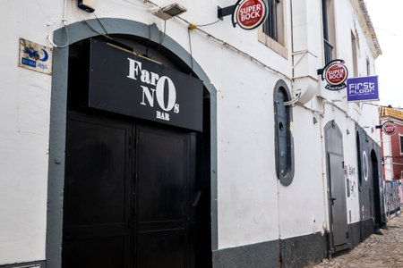 FARO, PORTUGAL - 27th MARCH 2022: Bar dancing club disco area in Faro city, Algarve, Portugalのeditorial素材