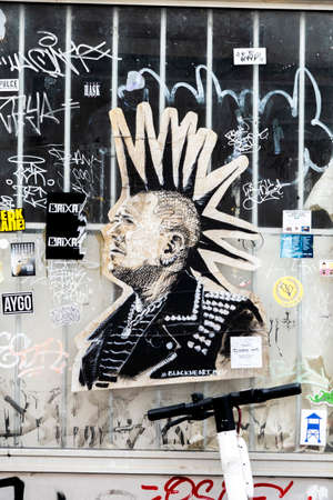 FARO, PORTUGAL - 27th MARCH 2022: Graffiti on an abandoned old building on a wall in Faro city.