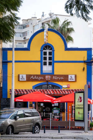 FARO, PORTUGAL - 12th FEBRUARY 2022: Typical traditional restaurant on the Algarve region located in Faro city, Portugal.のeditorial素材