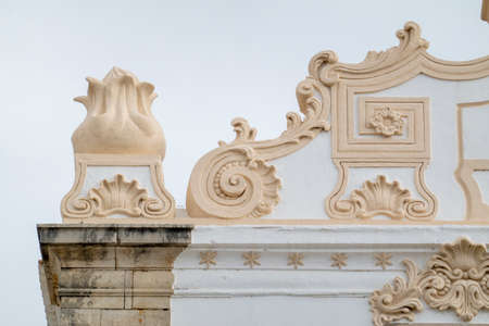 Main Christian church Nossa Senhora do Rosario located in Olhao city, Portugal.の写真素材