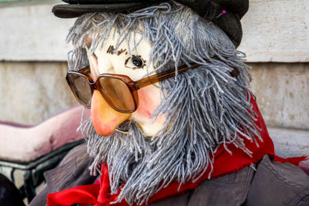 ESTOI, PORTUGAL - MAY 1, 2022: Ancient tradition of handmade dolls called Maios / Maias, celebrating the arrival of Spring, located on the Algarve region, the south of Portugal.のeditorial素材