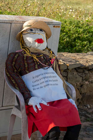 SANTA RITA, PORTUGAL - MAY 1, 2022: Ancient tradition of handmade dolls called Maios / Maias, celebrating the arrival of Spring, located on the Algarve region, the south of Portugal.のeditorial素材