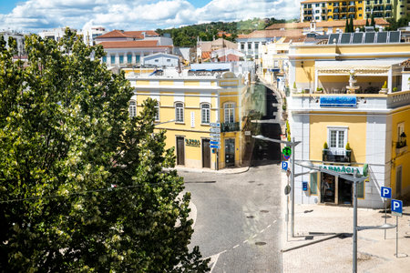 LOULE, PORTUGAL - 25th JUNE 2022: Outdoor view of the typical architecture of the city of Loule, Portugal.のeditorial素材