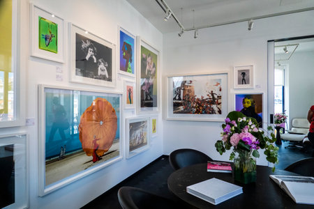 LOULE, PORTUGAL - 25th JUNE, 2022: Photography gallery called "in the pink" located in Loule city, Portugal.のeditorial素材