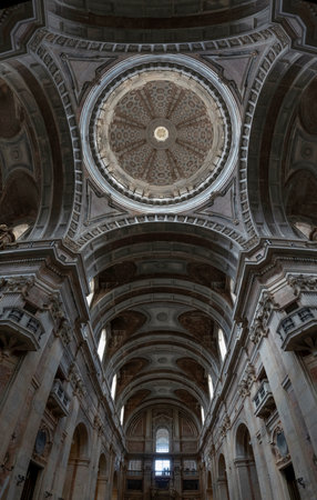 MAFRA, PORTUGAL - 29th JUNE 2022: View of the beautiful interior of the Cathedral of the Palace of Mafra, Portugal.のeditorial素材