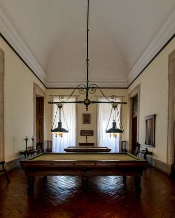MAFRA, PORTUGAL - 29th JUNE 2022: View of an antique game room located in the convent of Mafra, Portugal.のeditorial素材