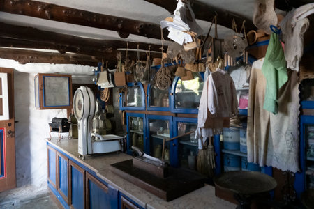 MAFRA, PORTUGAL - 29th JUNE 2022: Partial view of the famous house museum of Jose Franco, located on Mafra municipality, depicting several urban architectural traditions and way of life of the Portuguese culture.のeditorial素材