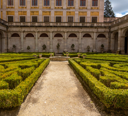 MAFRA, PORTUGAL - 29th JUNE 2022: View of the beautiful architecture and design of the Palace of Mafra, Portugal.のeditorial素材