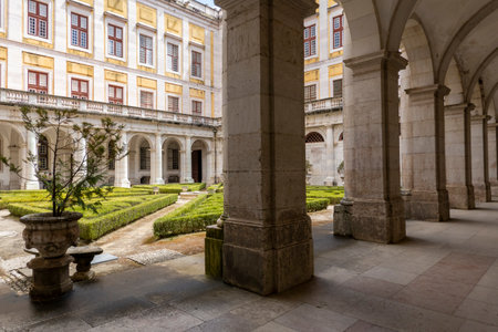 MAFRA, PORTUGAL - 29th JUNE 2022: View of the beautiful architecture and design of the Palace of Mafra, Portugal.のeditorial素材