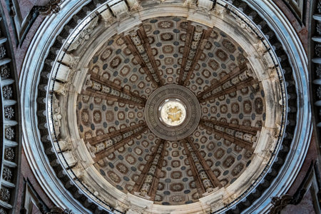 MAFRA, PORTUGAL - 29th JUNE 2022: View of the beautiful interior of the Cathedral of the Palace of Mafra, Portugal.のeditorial素材