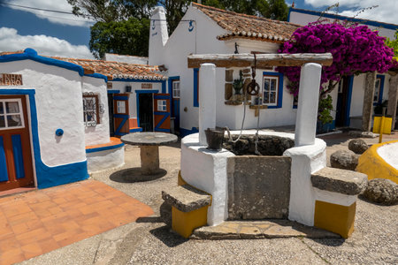 MAFRA, PORTUGAL - 29th JUNE 2022: Partial view of the famous house museum of Jose Franco, located on Mafra municipality, depicting several urban architectural traditions and way of life of the Portuguese culture.のeditorial素材
