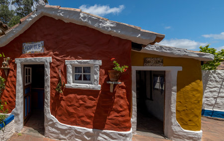 MAFRA, PORTUGAL - 29th JUNE 2022: Partial view of the famous house museum of Jose Franco, located on Mafra municipality, depicting several urban architectural traditions and way of life of the Portuguese culture.のeditorial素材