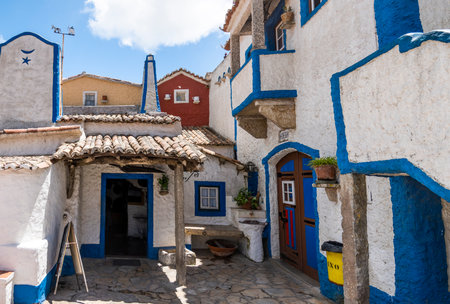 MAFRA, PORTUGAL - 29th JUNE 2022: Partial view of the famous house museum of Jose Franco, located on Mafra municipality, depicting several urban architectural traditions and way of life of the Portuguese culture.のeditorial素材