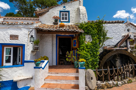 MAFRA, PORTUGAL - 29th JUNE 2022: Partial view of the famous house museum of Jose Franco, located on Mafra municipality, depicting several urban architectural traditions and way of life of the Portuguese culture.のeditorial素材