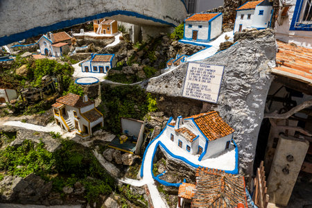 MAFRA, PORTUGAL - 29th JUNE 2022: Partial view of the famous house museum of Jose Franco, located on Mafra municipality, depicting several urban architectural traditions and way of life of the Portuguese culture.のeditorial素材