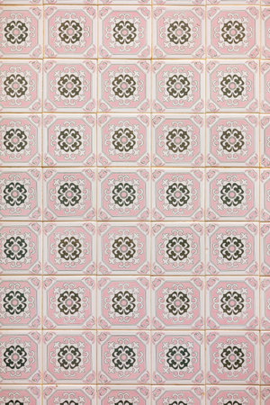 Typical architecture of Fuseta buildings with cute tile design and intricate details, Algarve,...