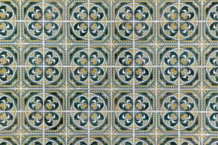Beautiful Azulejo tile design, typical of Portuguese historical buildings.