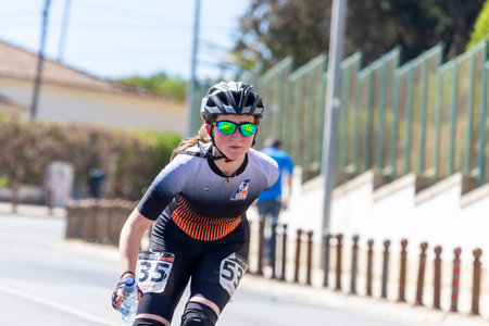 LAGOS, PORTUGAL, 16th APRIL 2023: 18th Edition of the International Tournament of Speed Rollerblades - Terras do Infante World Cup event sport located in Lagos city.のeditorial素材