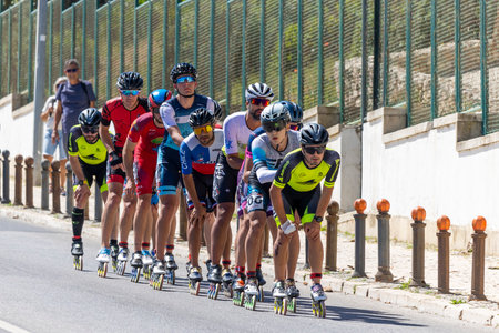 LAGOS, PORTUGAL, 16th APRIL 2023: 18th Edition of the International Tournament of Speed Rollerblades - Terras do Infante World Cup event sport located in Lagos city.のeditorial素材