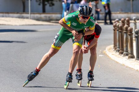 LAGOS, PORTUGAL, 16th APRIL 2023: 18th Edition of the International Tournament of Speed Rollerblades - Terras do Infante World Cup event sport located in Lagos city.のeditorial素材