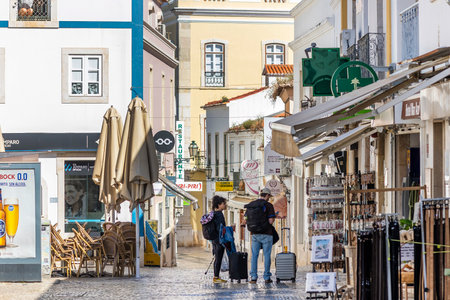 LAGOS, PORTUGAL, 16th APRIL 2023: View of the beautiful downtown area of the city of Lagos, Algarve, Portugal.のeditorial素材