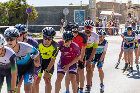 LAGOS, PORTUGAL, 16th APRIL 2023: 18th Edition of the International Tournament of Speed Rollerblades - Terras do Infante World Cup event sport located in Lagos city.のeditorial素材