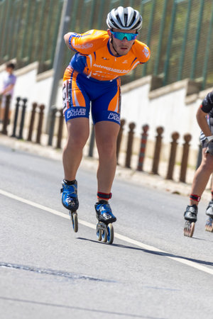 LAGOS, PORTUGAL, 16th APRIL 2023: 18th Edition of the International Tournament of Speed Rollerblades - Terras do Infante World Cup event sport located in Lagos city.のeditorial素材