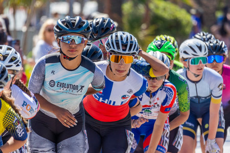 LAGOS, PORTUGAL, 16th APRIL 2023: 18th Edition of the International Tournament of Speed Rollerblades - Terras do Infante World Cup event sport located in Lagos city.のeditorial素材