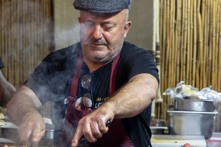 ALCOUTIM, PORTUGAL: 25th of MARCH, 2023: Festival of smuggling (Contrabando), where many people gather to eat and interact crossing the river to the other side, to Sanlucar de Guadiana, Huelva, Andalusia, Spain.のeditorial素材